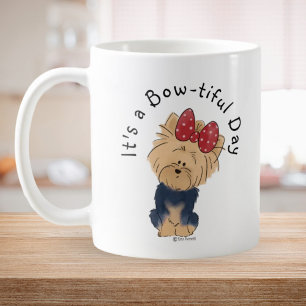 Taza De Café Personalice el yorkie dulce con blanco simple y su