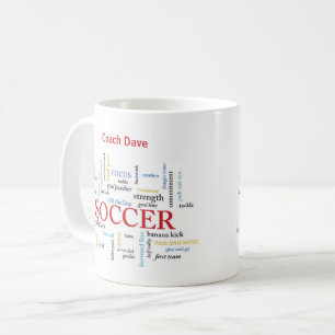 Taza De Café Personalice, entrenador de fútbol gracias en palab