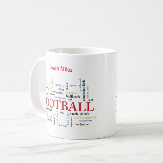 Taza De Café Personalice, entrenador de fútbol gracias en palab (Anverso izquierdo)