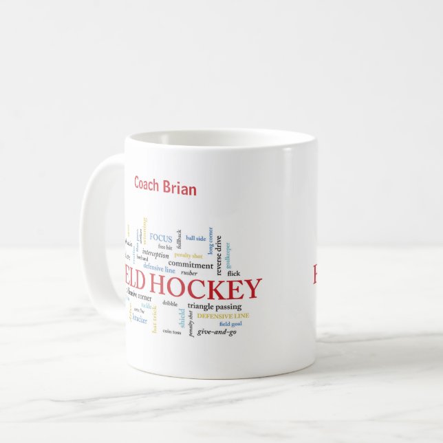 Taza De Café Personalice, entrenador de hockey sobre hierba Gra (Anverso izquierdo)