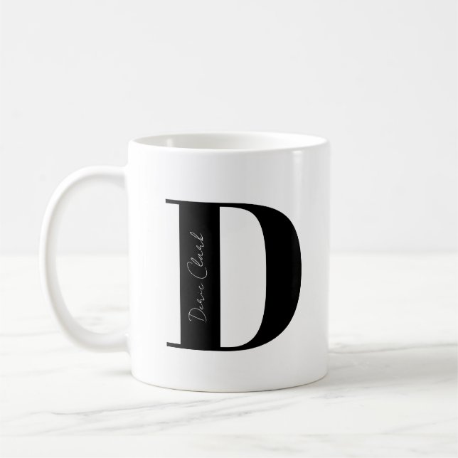 Taza De Café Personalice su nombre Comenzar con D (Izquierda)