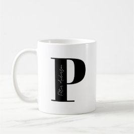 Taza De Café Personalice su nombre Comenzar con la letra P