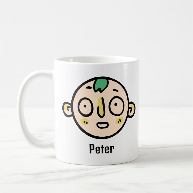Taza De Café Personalice su nombre con una cara Personalizado d (Izquierda)