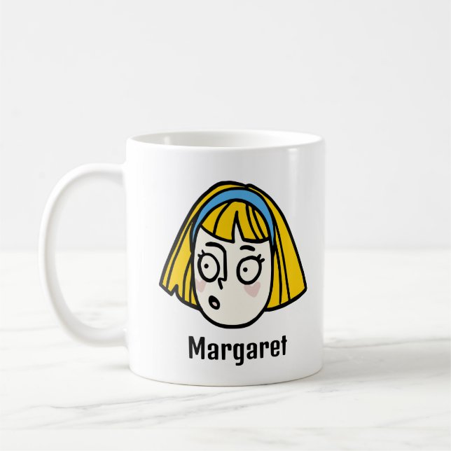 Taza De Café Personalice su nombre con una cara Personalizado d (Izquierda)