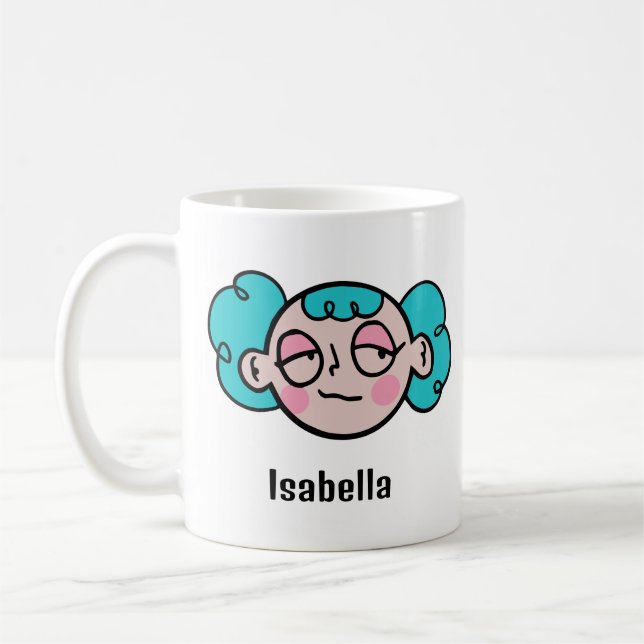 Taza De Café Personalice su nombre con una cara Personalizado d (Izquierda)
