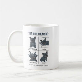 Taza De Café Personalidad de Frenchie Azul Perro Bulldog Francé