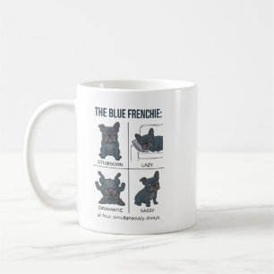 Taza De Café Personalidad de Frenchie Azul Perro Bulldog Francé