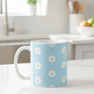 Taza De Café Personalised Daisy Mug, Flower Name Gift, Daisy