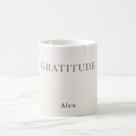 Taza De Café Personalised Gratitude – Minimal Typography Design