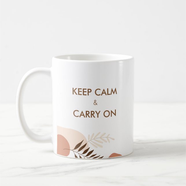 Taza De Café Personalised Keep Calm & Carry On Modern Chic  (Izquierda)