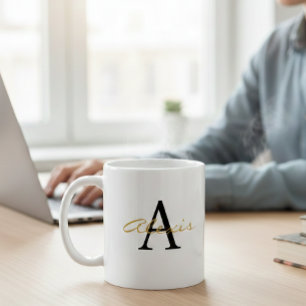 Taza De Café Personalised Mug Initial and Name Mug Custom