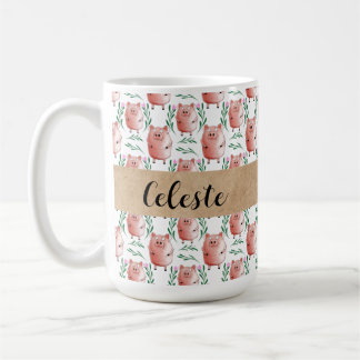 Taza De Café Personalised Pig Mug – Cute Farm Animal Gift Cup
