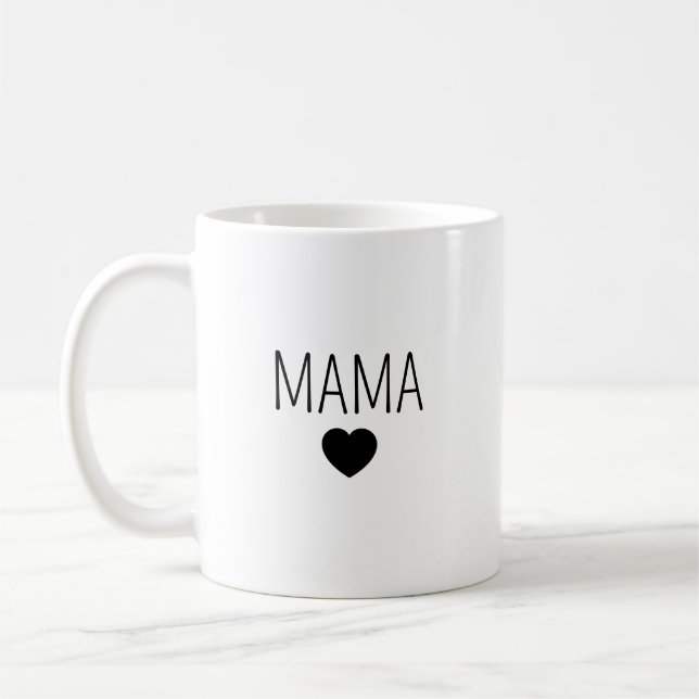 Taza De Café Personalisierte Keramiktasse Mama mit Herz | Tasse (Izquierda)