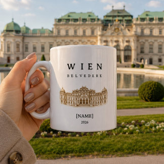 Taza De Café Personalisierte Wien Belvedere Tasse | Name & Jahr