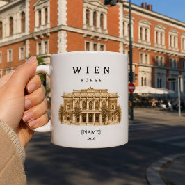 Taza De Café Personalisierte Wien Börse Tasse | Name & Jahr