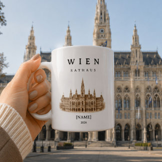 Taza De Café Personalisierte Wien Rathaus Tasse | Name & Jahr 