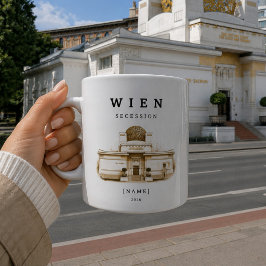 Taza De Café Personalisierte Wien Secession Tasse | Name & Jahr