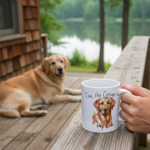 Taza De Café Personaliza adorable Retriever dorado