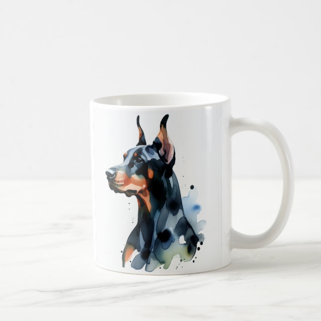 Taza De Café Personaliza Doberman Pincher Cute (Derecha)
