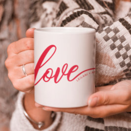 Taza De Café Personaliza el amor mandado rojo