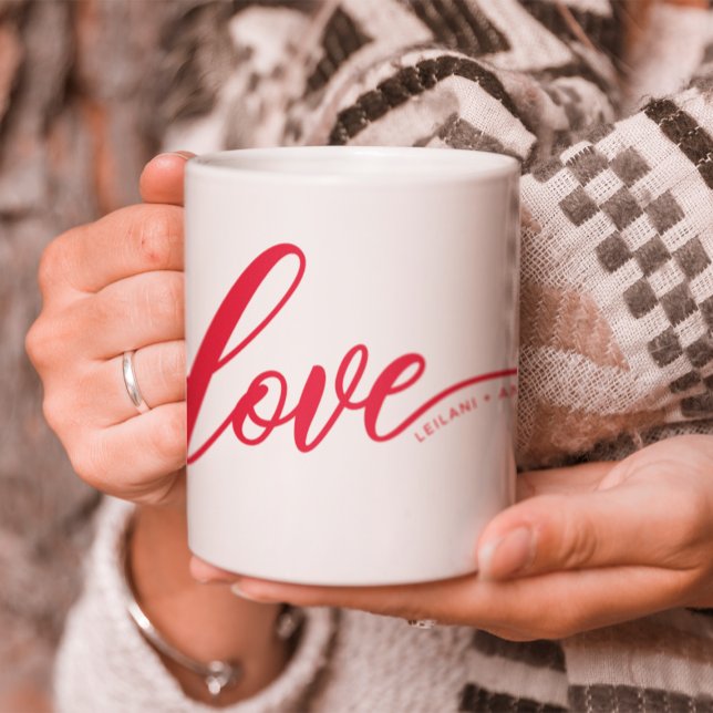 Taza De Café Personaliza el amor mandado rojo (Subido por el creador)