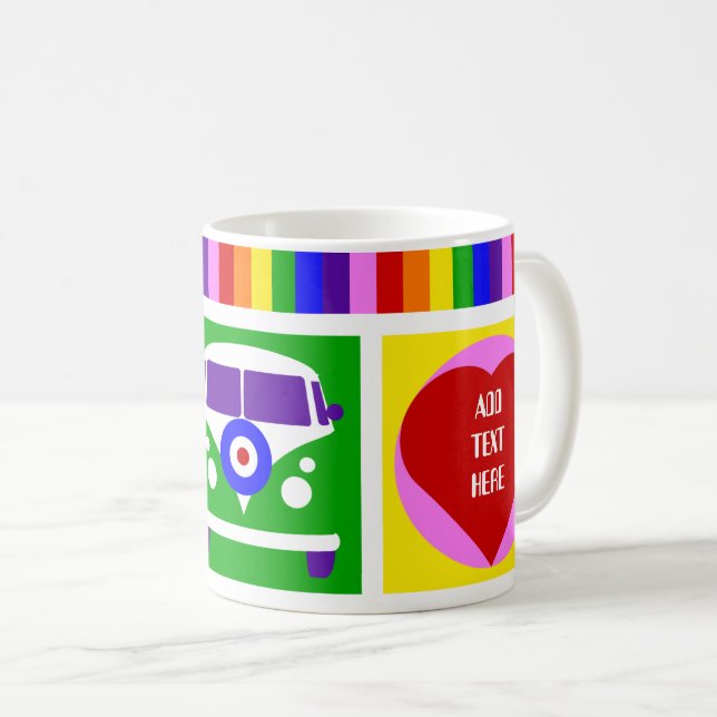 Taza De Café Personaliza el amor y la paz de Camper Van Life (Anverso derecho)