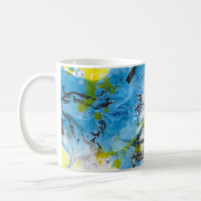 Taza De Café Personaliza el arte abstracto moderno elegante en  (Izquierda)