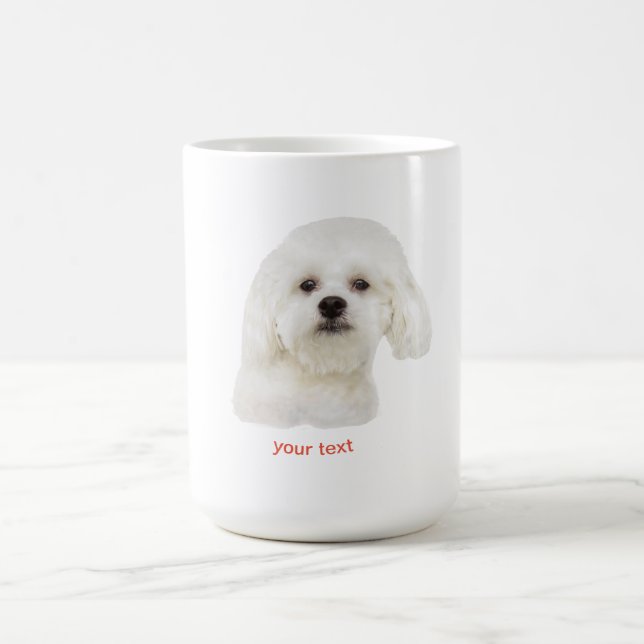 Taza De Café Personaliza el cachorro maltés (Centro)