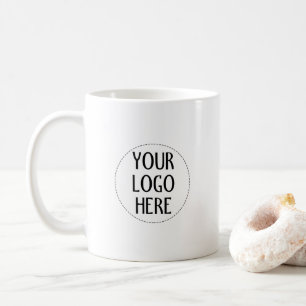 Taza De Café Personaliza el logotipo de tu empresa en blanco y