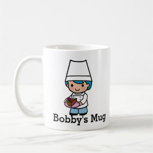 Taza De Café Personaliza el panadero / chef con pastel de choco