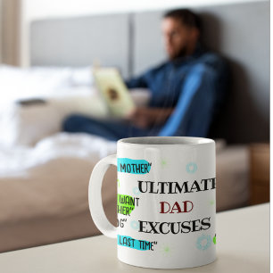 Taza De Café Personaliza el regalo de papá de mug de excusas