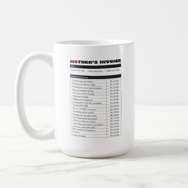 Taza De Café Personaliza el regalo de Personalizado de facturas (Izquierda)