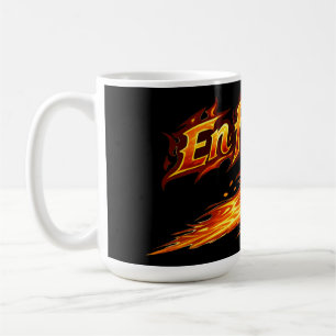 Taza De Café Personaliza "En fuego" Pelota de tenis en llamas.