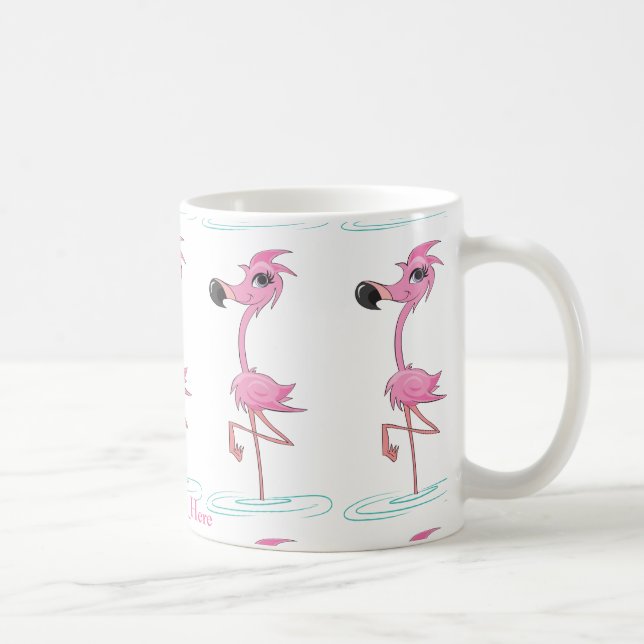 Taza De Café Personaliza esta diversión de la música Flamingo (Derecha)
