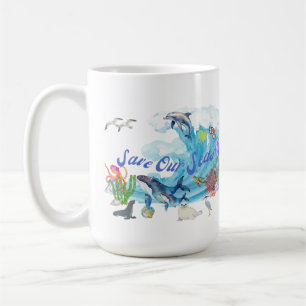 Taza De Café Personaliza Guardar nuestros mares