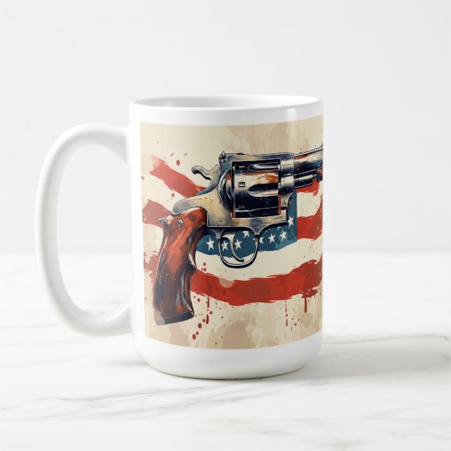 Taza De Café Personaliza la 2ª enmienda Coffee Mug USA Flag (Izquierda)