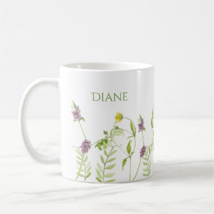 Taza De Café Personaliza la flora silvestre original de acuarel
