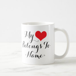Taza De Café Personaliza Mi Corazón Pertenece A <Name>