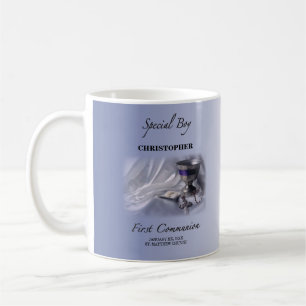 Taza De Café Personaliza, Niño, Primera Comunión Azul