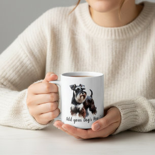 Taza De Café Personaliza Recuerdo de Schnauzer Negro y Marrón