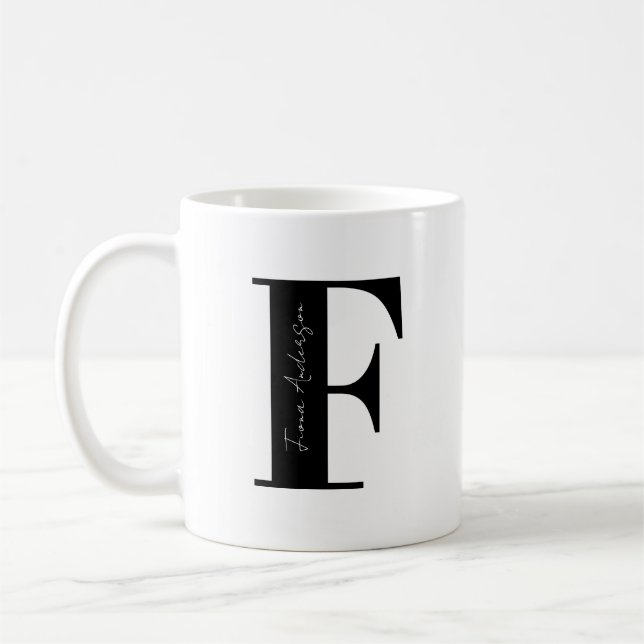 Taza De Café Personaliza tu nombre Comenzar con F (Izquierda)