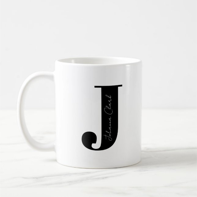Taza De Café Personaliza tu nombre Comenzar con letra J (Izquierda)