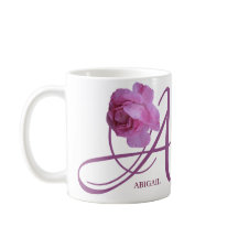 Personalizable Abigail nombre flores rosadas boho