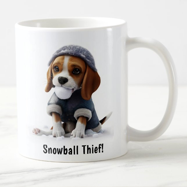 Taza De Café Personalizable acogedor Beagle Snow Day (Subido por el creador)