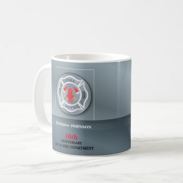 Taza De Café Personalizable, aniversario con Departamento de Bo (Anverso izquierdo)