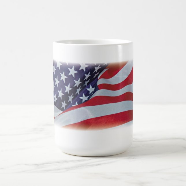 Taza De Café Personalizable Bandera y tierra de Estados Unidos  (Centro)