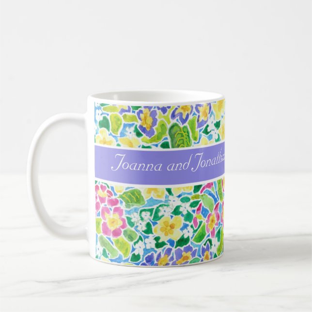 Taza De Café Personalizable Boda Mug, Primordias Primarias (Izquierda)