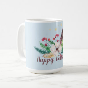 Taza De Café Personalizable Boho Winter Bouquet