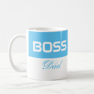 Taza De Café Personalizable BOSS DAD diseño de texto humorístic