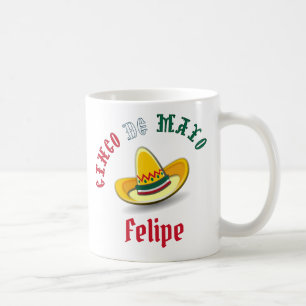 Taza De Café Personalizable Cinco de Mayo 5 Fiesta